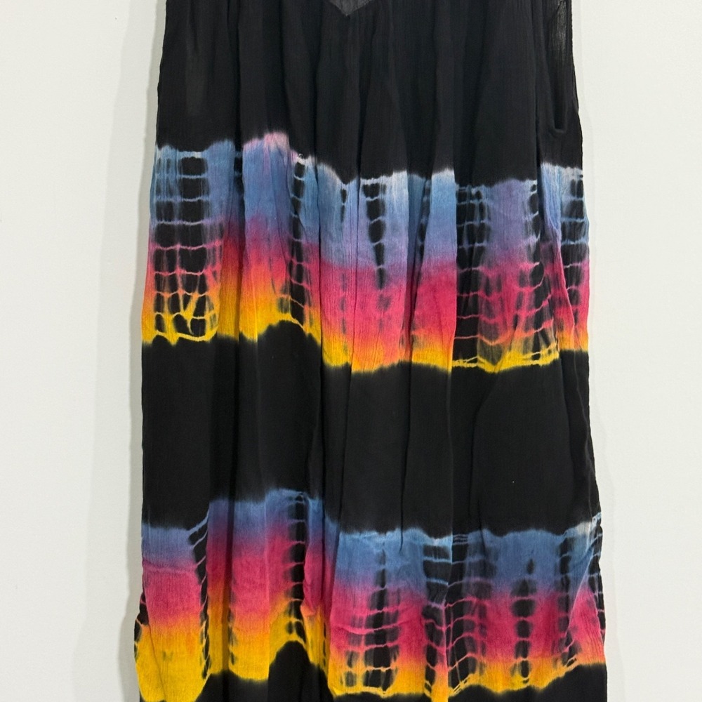 Belma Womens Dress Free Size Black Tie Dye Boho Hippie Beach Vacation - Picture 7 of 13